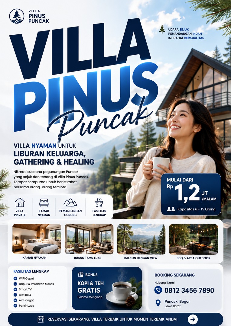 Brosur digital Villa Pinus Puncak 1